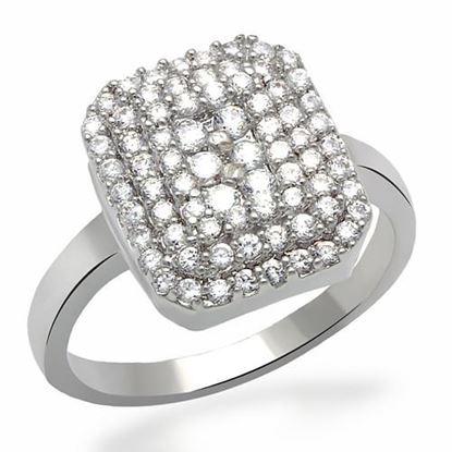 Picture of LO2064 - Brass Ring Rhodium Women AAA Grade CZ Clear