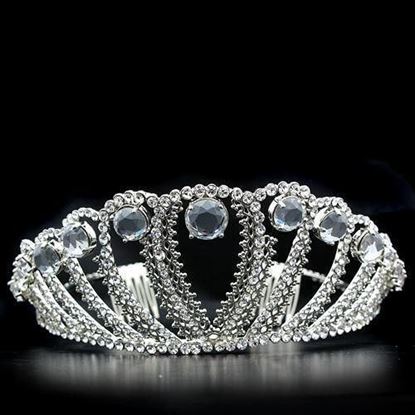 Picture of LO2108 - Brass Tiaras & Hair Clip Imitation Rhodium Women Top Grade Crystal Clear