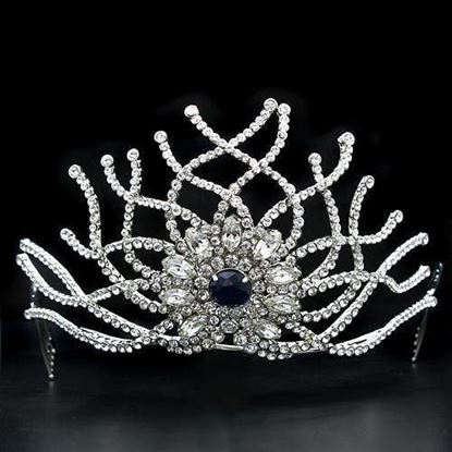 Picture of LO2111 - Brass Tiaras & Hair Clip Imitation Rhodium Women Top Grade Crystal Montana