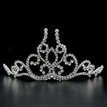 Picture of LO2112 - Brass Tiaras & Hair Clip Imitation Rhodium Women Top Grade Crystal Clear