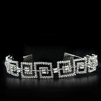 Picture of LO2116 - Brass Tiaras & Hair Clip Imitation Rhodium Women Top Grade Crystal Clear