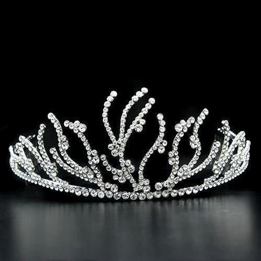 Picture of LO2117 - Brass Tiaras & Hair Clip Imitation Rhodium Women Top Grade Crystal Clear