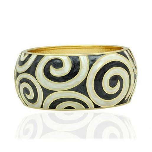 Picture of LO2126 - White Metal Bangle Flash Gold Women Epoxy No Stone