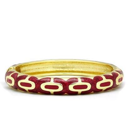 Picture of LO2130 - White Metal Bangle Flash Gold Women Epoxy No Stone