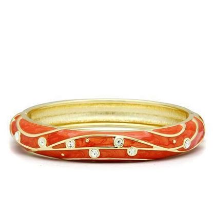 Picture of LO2144 - White Metal Bangle Flash Gold Women Top Grade Crystal Clear