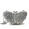 Picture of LO2366 - White Metal Clutch Imitation Rhodium Women Top Grade Crystal White