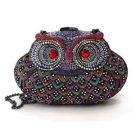 Picture of LO2368 - White Metal Clutch Ruthenium Women Top Grade Crystal Multi Color