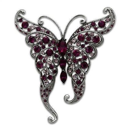 Picture of LO2396 - White Metal Brooches Imitation Rhodium Women Top Grade Crystal Multi Color