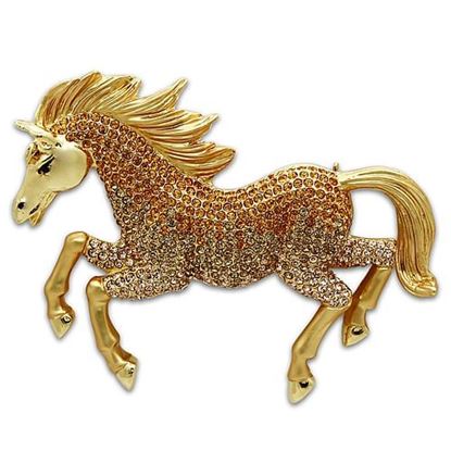 Picture of LO2404 - White Metal Brooches Matte Gold & Gold Women Top Grade Crystal Multi Color