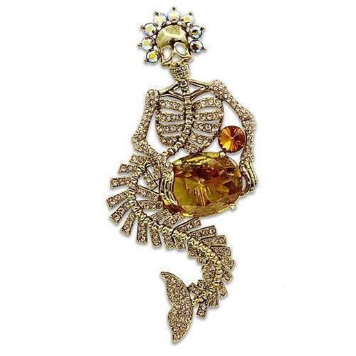 Picture of LO2411 - White Metal Brooches Gold Women AAA Grade CZ Topaz