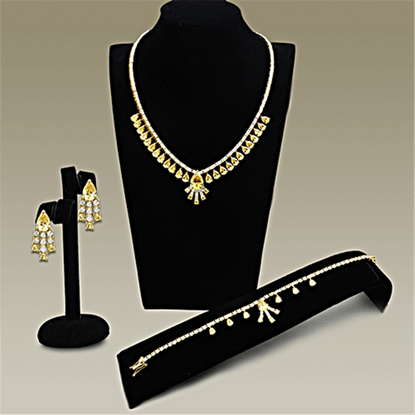 Picture of LO2429 - Brass Jewelry Sets Gold Women AAA Grade CZ Topaz