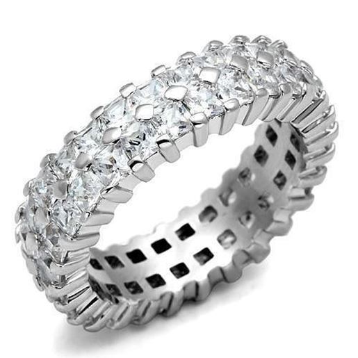 Picture of LO2431 - Brass Ring Rhodium Women AAA Grade CZ Clear