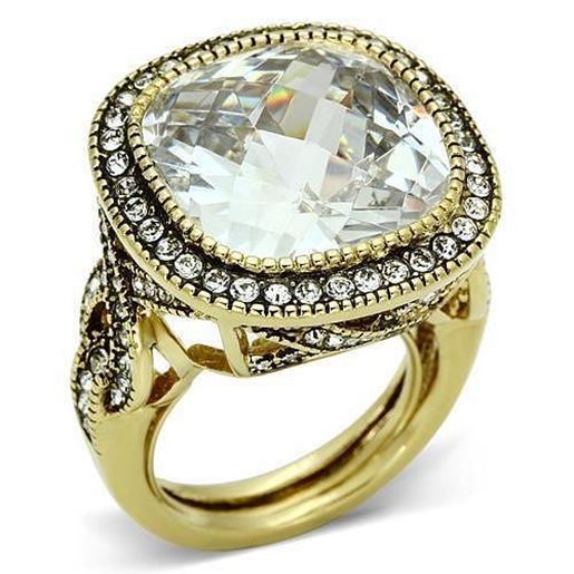 Picture of LO2436 - Brass Ring Gold Women AAA Grade CZ Clear