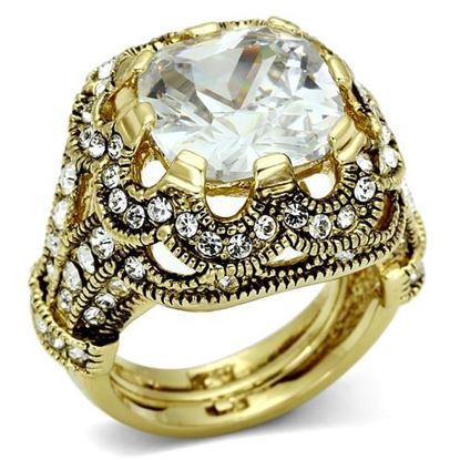 Picture of LO2444 - Brass Ring Gold Women AAA Grade CZ Clear