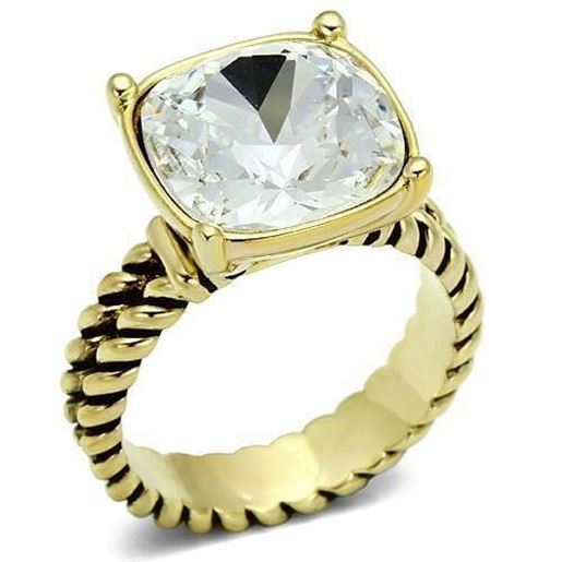 Picture of LO2447 - Brass Ring Gold Women AAA Grade CZ Clear