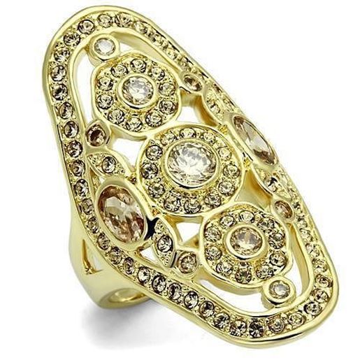 Picture of LO2496 - Brass Ring Gold Women AAA Grade CZ Champagne