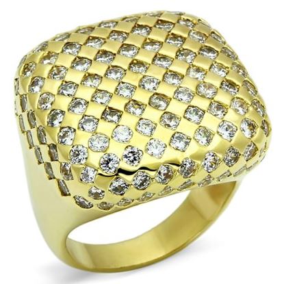 Picture of LO2516 - Brass Ring Gold Women AAA Grade CZ Clear