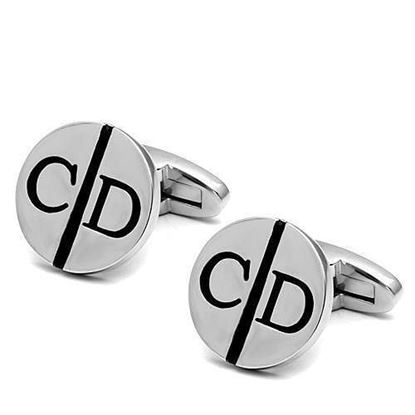 Picture of LO2556 - Brass Cufflink Rhodium Men No Stone No Stone