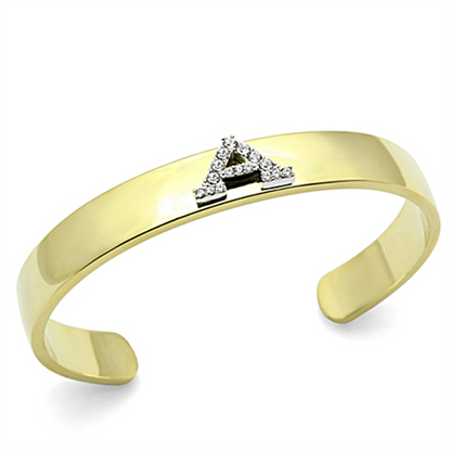 Picture of LO2570 - White Metal Bangle Gold+Rhodium Women Top Grade Crystal Clear