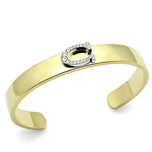 Picture of LO2572 - White Metal Bangle Gold+Rhodium Women Top Grade Crystal Clear