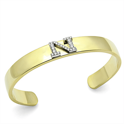 Picture of LO2583 - White Metal Bangle Gold+Rhodium Women Top Grade Crystal Clear