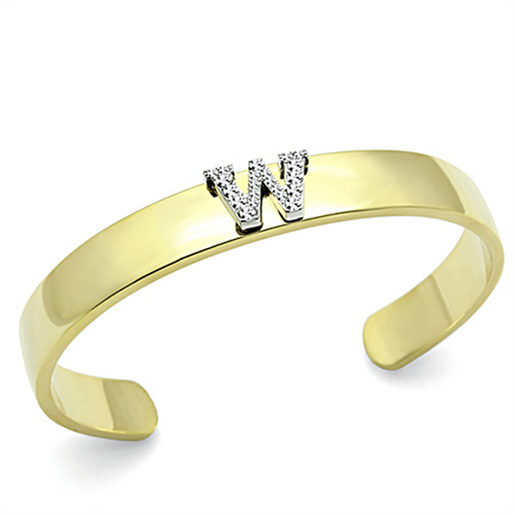 Picture of LO2592 - White Metal Bangle Gold+Rhodium Women Top Grade Crystal Clear