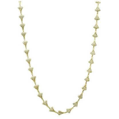 Picture of LO2625 - Brass Necklace Gold Women Top Grade Crystal Clear