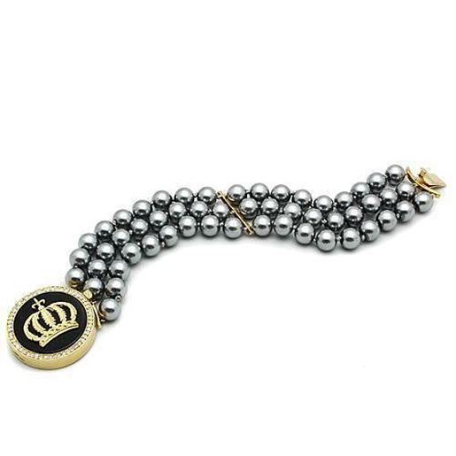 Picture of LO2642 - Brass Bracelet Gold Women Semi-Precious Jet