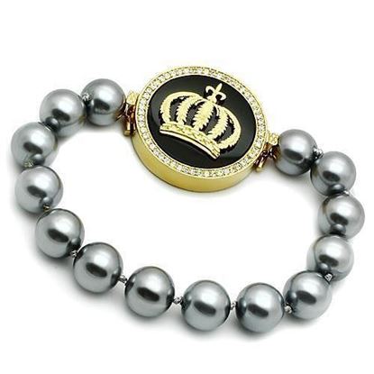 Picture of LO2649 - Brass Bracelet Gold Women Semi-Precious Jet