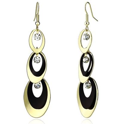 Picture of LO2652 - Iron Earrings Gold+Ruthenium Women Top Grade Crystal Clear