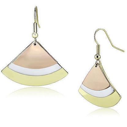 Picture of LO2661 - Iron Earrings Rhodium + Gold + Rose Gold Women No Stone No Stone