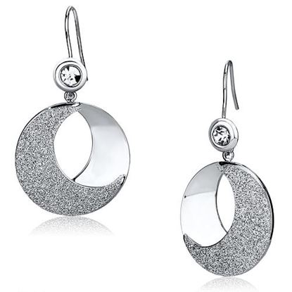 Picture of LO2669 - Iron Earrings Rhodium Women Top Grade Crystal Clear