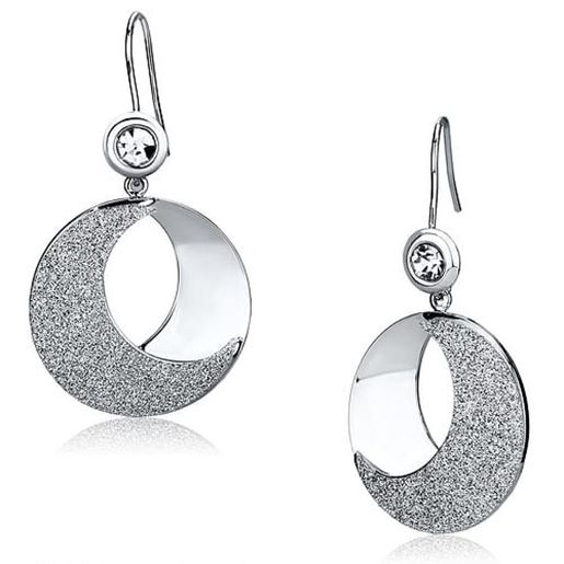 Picture of LO2669 - Iron Earrings Rhodium Women Top Grade Crystal Clear