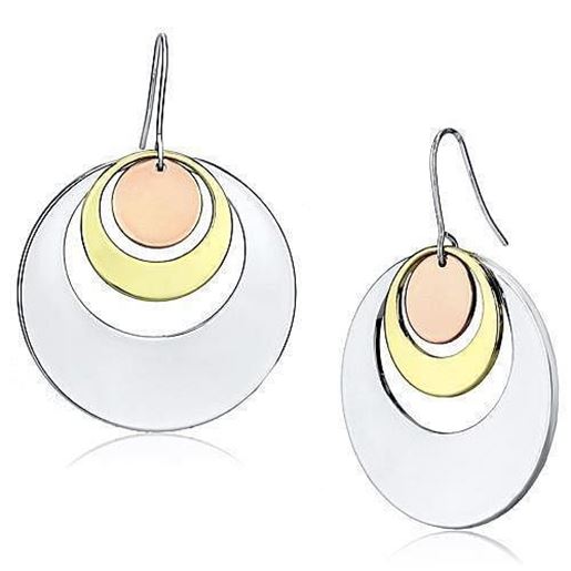 Picture of LO2671 - Iron Earrings Rhodium + Gold + Rose Gold Women No Stone No Stone