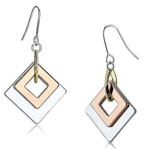 Picture of LO2676 - Iron Earrings Rhodium + Gold + Rose Gold Women No Stone No Stone