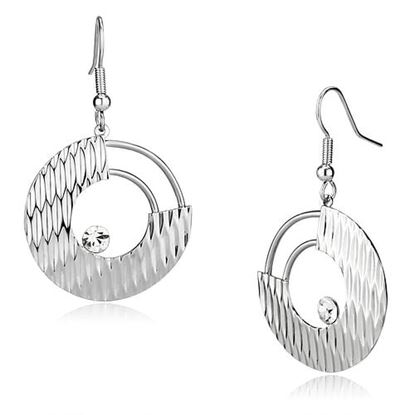 Picture of LO2677 - Iron Earrings Rhodium Women Top Grade Crystal Clear