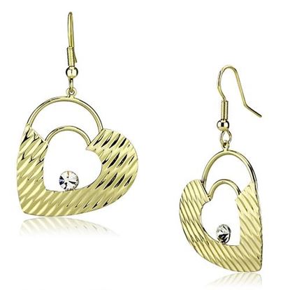 Picture of LO2679 - Iron Earrings Gold Women Top Grade Crystal Clear