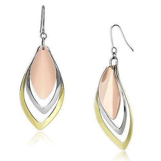 Picture of LO2681 - Iron Earrings Rhodium + Gold + Rose Gold Women No Stone No Stone