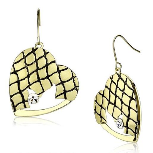 Picture of LO2688 - Iron Earrings Matte Gold & Gold Women Top Grade Crystal Clear