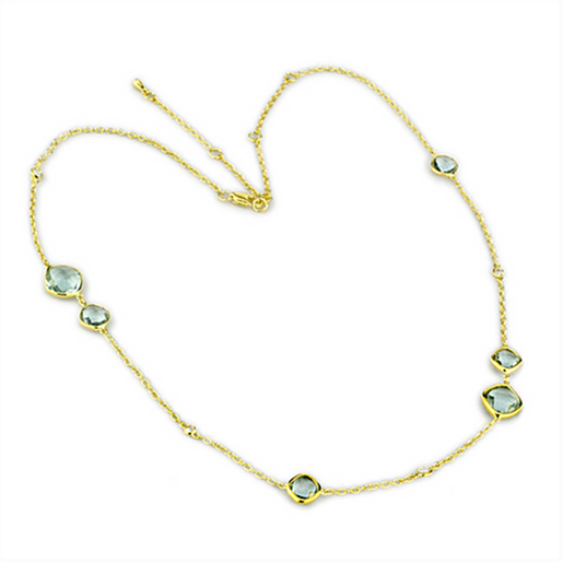 Picture of LO2703 - Brass Necklace Gold Women Synthetic Emerald