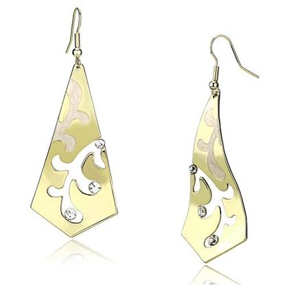 Picture of LO2710 - Iron Earrings Gold Women Top Grade Crystal Clear