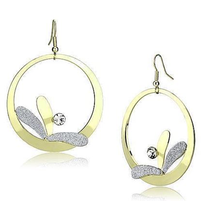 Picture of LO2715 - Iron Earrings Gold Women Top Grade Crystal Clear