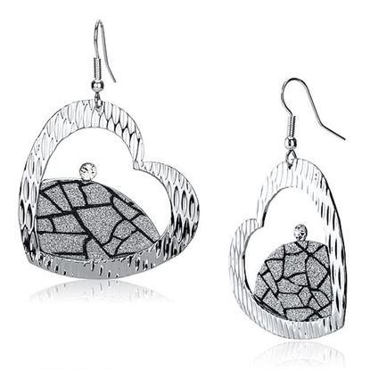 Picture of LO2724 - Iron Earrings Rhodium Women Top Grade Crystal Clear