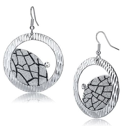 Picture of LO2725 - Iron Earrings Rhodium Women Top Grade Crystal Clear