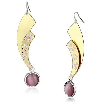 Picture of LO2731 - Iron Earrings Gold+Rhodium Women Synthetic Rose