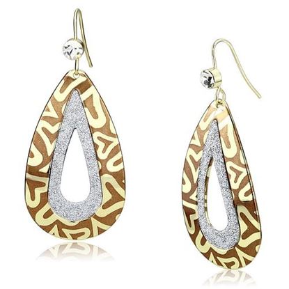 Picture of LO2732 - Iron Earrings Gold Women Top Grade Crystal Clear