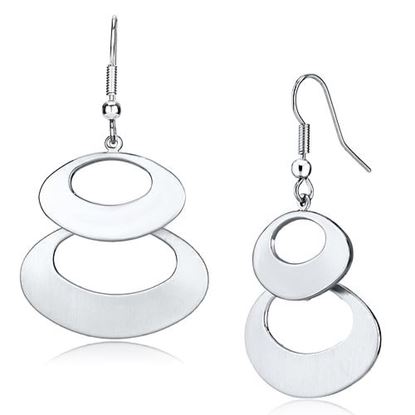 Picture of LO2736 - Iron Earrings Matte Rhodium & Rhodium Women No Stone No Stone