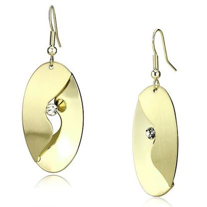 Picture of LO2744 - Iron Earrings Matte Gold & Gold Women Top Grade Crystal Clear