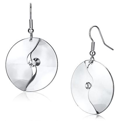 Picture of LO2745 - Iron Earrings Rhodium Women Top Grade Crystal Clear