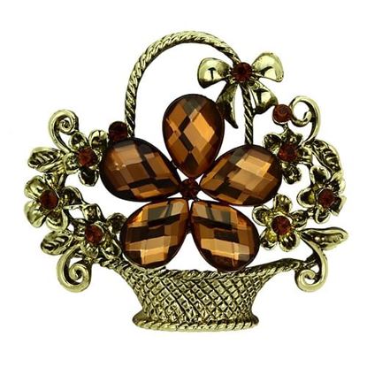 Picture of LO2760 - White Metal Brooches Antique Copper Women Synthetic Smoked Quartz